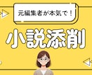 元書籍編集者が小説のアドバイスをします Amazonベストセラー担当の元編集者が原稿を本気で添削！ イメージ1