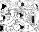 魚専門！僕だけのユニークな魚たちのイラスト描きます 個性豊かな魚たちを架空の魚たちをテーマに1匹も形が被らない！ イメージ4