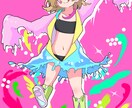 可愛いポップでカラフルな女の子を描きます あなたの思う「可愛い」を作ります イメージ2