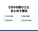 CSVの文字化け・重複・住所分割を整えます 文字化け・重複・住所分割をまとめて整理します イメージ1