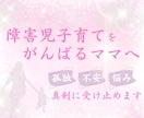 障害児育児で頑張るママへ…孤独や不安に寄り添います 今、誰かに聞いてほしい。」私があなたのお話を真剣に聞きます イメージ1
