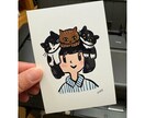 個性的！オーナー様の頭に乗せたうちの子を描きます ユニークな似顔絵がお好みの方へ　お子様のネームタグにも イメージ10