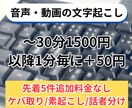 音声・動画を丁寧に文字起こしします 最短即日納品!ケバ取り・素起こし・話者分けに対応 イメージ1
