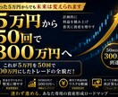 5万円を50回で300万円にした道筋お見せします これが5万円を50回で300万円にした資金管理の全貌だ！ イメージ1