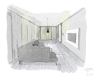 手描きで空間のイメージスケッチ制作いたします 住宅から店舗まで対応可能です！ イメージ1