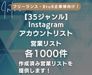 35ジャンル｜Instagramリストを提供します インスタアカウントの営業リスト｜35ジャンル・各1000件 イメージ1