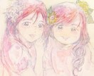 女の子とお花の優しい水彩画描きます 透明感ある雰囲気の色とデザイン。似顔絵、創作対応できます。 イメージ1