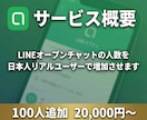 LINEオープンチャットの人数を100人増やします 【日本人ユーザー】オープンチャットの人数増加が格安＆高品質！ イメージ2
