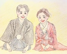 ふんわり似顔絵♡手描きのウェルカムボード描きます 【原画を納品！】世界でたった1枚の可愛い似顔絵 イメージ1