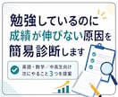 勉強しているのに伸びない原因を簡易診断します 中高生の学習上の問題を分析し、今後の目標まで設計します イメージ1