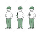 SNS・ブログ用のシンプルな人物イラスト制作します シンプルで使いやすい｜線画と単色の人物イラスト イメージ4
