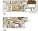 マンションのお洒落な手描き風間取り図、作成します 納品2日！水彩風の間取り図で広告を引き立たせませんか？ イメージ1