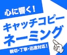 目を引き心に響くキャッチコピーをご提供いたします 親切・丁寧・迅速対応でお望みのキャッチコピー・ネーミングを！ イメージ1