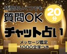 ２０分チャット占い×メッセージ鑑定１０００字付ます 時間内であれば、いくつでもご質問可✨その場で占います イメージ1