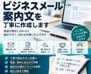 ビジネスメール・案内文を丁寧に作成します 要点や箇条書きから、相手に伝わる丁寧な文章に仕上げます イメージ1