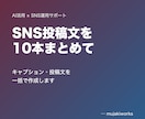 AI活用でSNS投稿文を10本まとめて作成します キャプション・投稿文を一括で用意して運用をラクに イメージ1