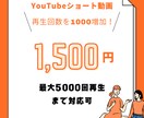 YouTubeショート動画再生回数増やします 【ココナラ最安値】再生回数1000回が1500円！！ イメージ1