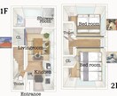 予約率を上げる！「集客用」3D間取り図作成します 唯一無二の”マーケティングツール”をお届け | 鳥瞰・俯瞰 イメージ5