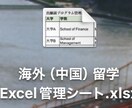 留学の出願、渡航のExcel管理表を販売いたします 実際に中国大学院留学で使ったシートのテンプレ版になります イメージ1