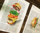 新聞紙にフードイラスト描きます ベルリンで人気のNewspaper Art イメージ5