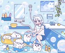 ゆるふわポップなイラストお描きします アイコン、立ち絵、一枚絵、動画・配信用等 イメージ4