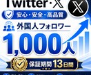 X・旧Twitterの外国人フォロワーを増加します 低価格でXフォロワー1000増加！ イメージ1