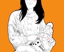 最短即日納品！シンプルな白黒似顔絵描きます 全身OK！写真を元に作成いたします！ イメージ2