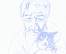 ペット・ご家族の写真を鉛筆で写生いたします 鉛筆で手描き、ペットとご家族をスケッチ。加工も致します！ イメージ5