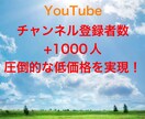 YouTube登録者数1000人増加させます 実績修行の為、5月からの特別低価格！ イメージ1