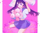 背景を含めたキャラクターのイラストを制作します 目を引く魅力的な1枚絵をご希望に沿って制作します。 イメージ6