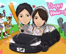 お好きなテイストで☆彡.。結婚式の似顔絵描きます お好きな絵柄で似顔絵を♪ウェルカムボードのデザインも可能 イメージ2