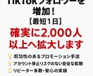 TikTokフォロワーを増加2,000人拡大します リピーター多数で安心の実績です！ イメージ1
