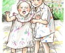 額縁フレーム付き＊水彩似顔絵描きます ポストカードサイズ限定♪原画発送料無料 イメージ5