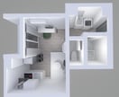 民泊に必要な室内3Dパースや非常経路図を作成します イメージをリアルな形に立ち上げてみませんか イメージ1