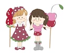 LINEスタンプに使えるイラストを作ります いちごとさくらんぼの妖精イラスト イメージ2