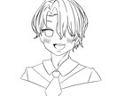オリジナルキャラ線画描きます テンプレで線画作成します。色塗りを練習したい方にオススメです イメージ1