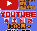 YOUTUBE再生回数1000回～増やします Youtube再生回数！　☆☆爆増☆☆ イメージ1