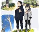 大切な方に送る記念の一枚作成します デフォルメ調の可愛い似顔絵！記念日のプレゼント等に！ イメージ3