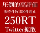 Twitter拡散！250RT 以上まで拡散します Twitter圧倒的拡散力！100万人を超える大規模な宣伝！ イメージ1