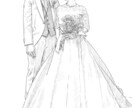 いただいたお写真をデジタル鉛筆イラストにいたします 結婚式の引き出物や特別な記念グッズの制作に イメージ1