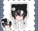 ステッカー風ミニキャラを描きます アイコン、サムネに使用、顔隠し用など様々なものに使用できます イメージ7