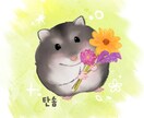 ハムスターや小動物をオイルパステル風に描きます 優しい色合いでふんわりとしたタッチが特徴です。 イメージ5