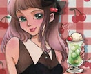 レトロおしゃれなガールズイラスト制作致します あなただけの可愛いGIRLsお描きします♡ イメージ1