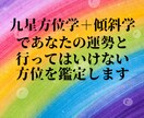 九星方位学+傾斜学で運勢と吉方位を鑑定します 新しいことを始める方や行っては行けない方位を知りたい方へ イメージ1