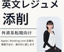 英文レジュメ添削｜外資系転職向けに直します Apple・Booking.com出身の帰国子女が添削 イメージ1