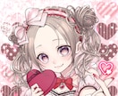 商用込◎バレンタイン量産イラスト制作します 超ラブリーな指ハートをした女の子のイラストができます！ イメージ1