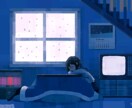 雰囲気のある背景付きのイラスト制作致します 雰囲気のある色彩、優しい絵柄でＣＤ、本の表紙等に最適 イメージ3