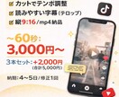 ショート動画をカット+字幕で編集します テンポ調整＋読みやすいテロップ イメージ1
