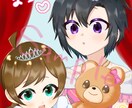 SNSアイコンや一枚絵等、お描きします かわいい絵柄寄りのキャラクター イメージ4