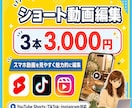 3本3000円 ショート動画テロップ編集します Tiktok/Instagram/Youtubeショート対応 イメージ1